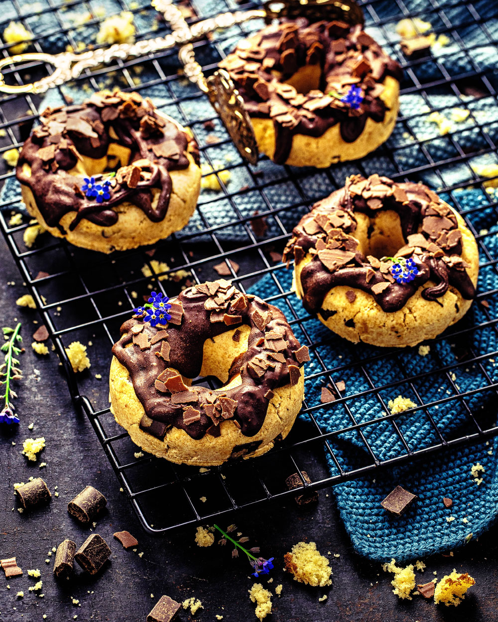 Schokoladen-NoBake-Donuts Resteverwertung-für Rühkuchenreste