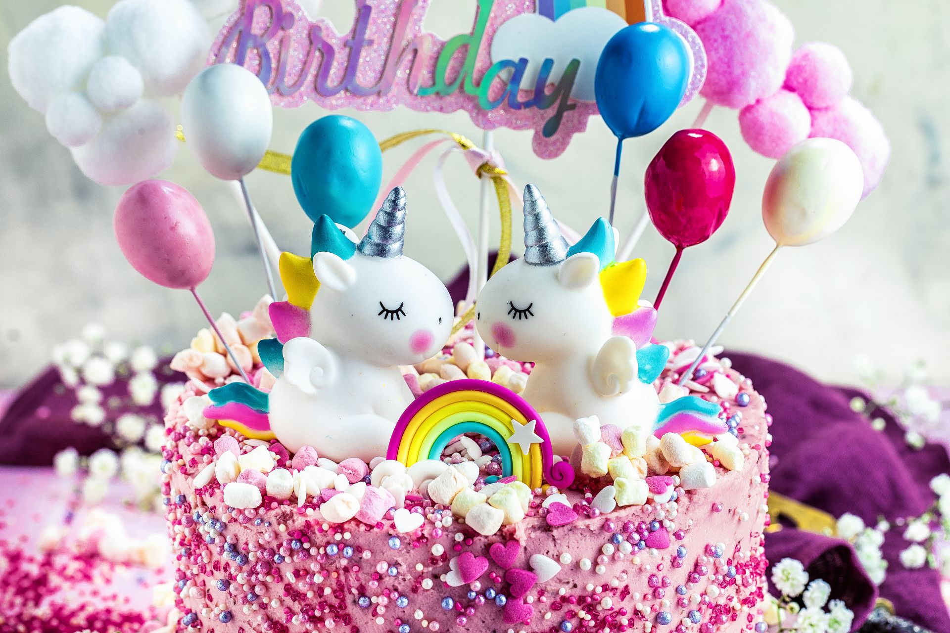 EinhornTorte einfaches Rezept für Mädchen Geburtstagstorte