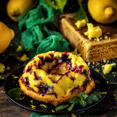 Zitronen-Johannisbeer-Kuchen einfaches Rezept backen mit marmelade geele Maintal