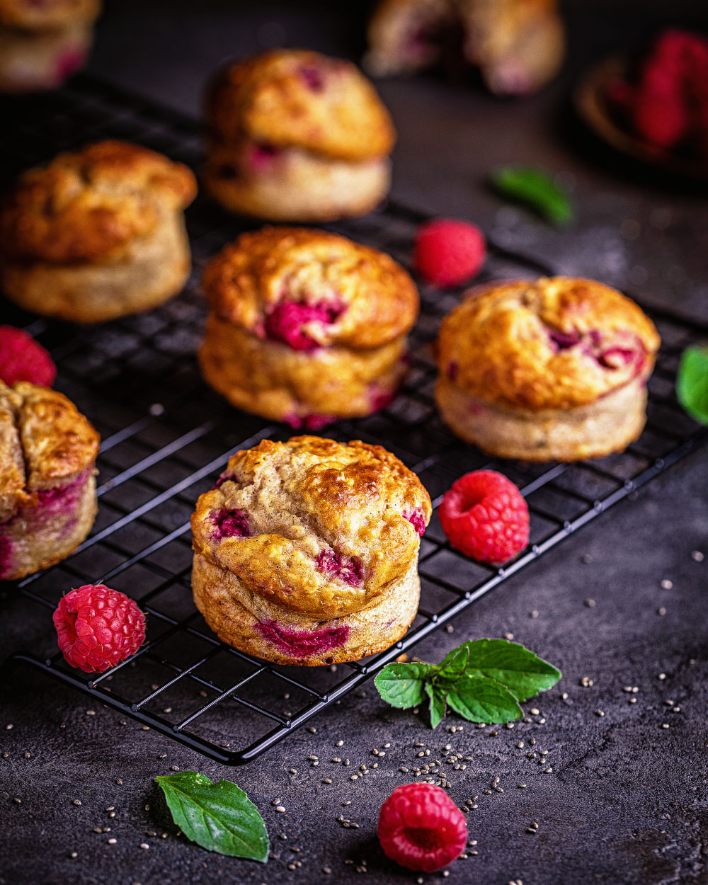 Himbeer-Quark-Muffins - gesund einfaches rezept schnell kalorienbewusst