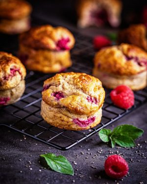 Himbeer-Quark-Muffins - gesund einfaches rezept schnell kalorienbewusst