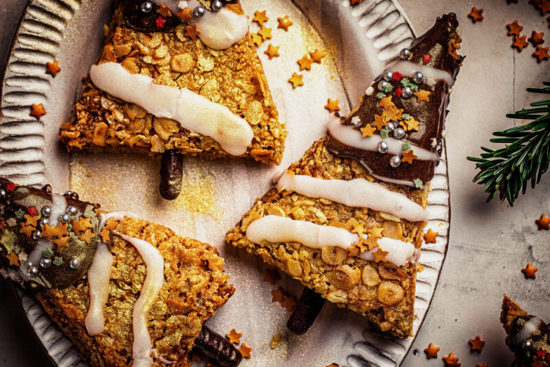 Nussecken Tannenbäume - bissig &amp; fruchtiges einfaches Rezept