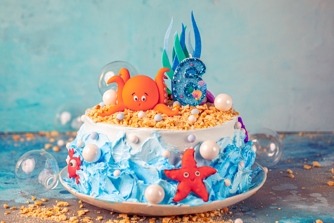 Einfache Unterwasserwelt-Torte ohne backen
