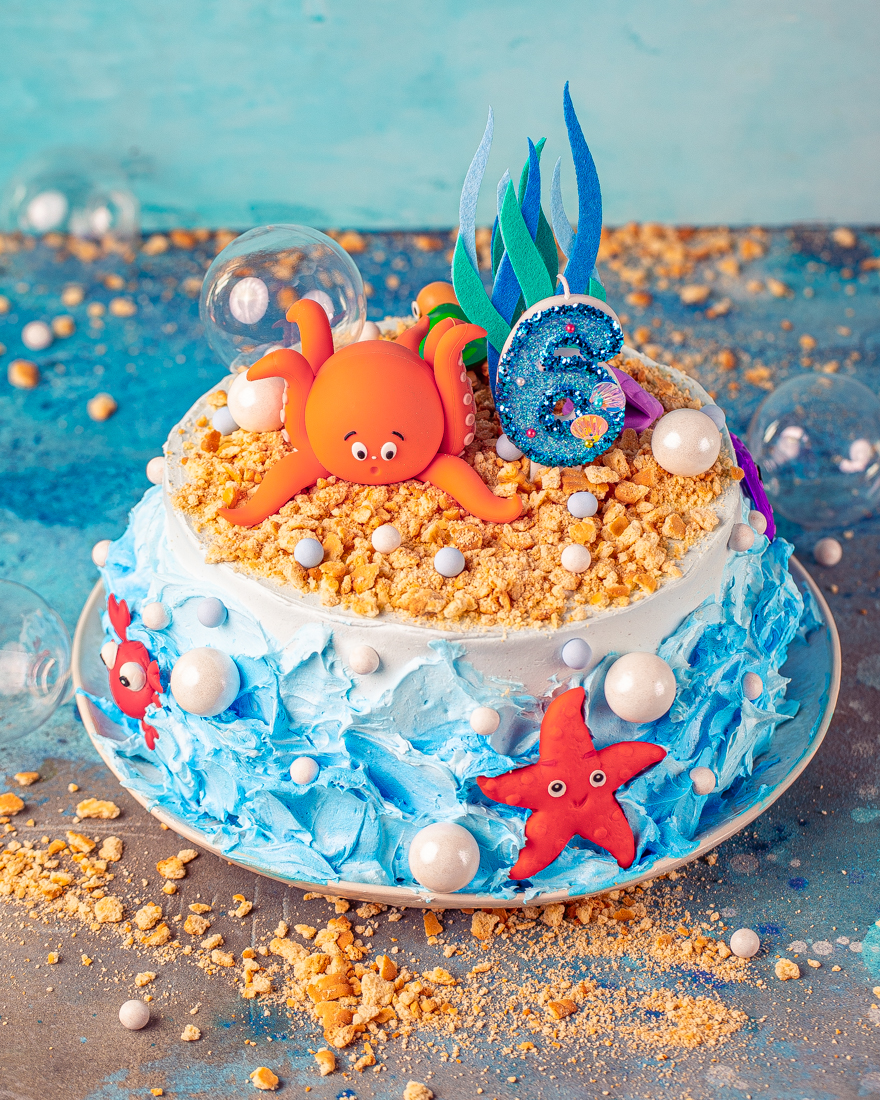 Einfache Unterwasserwelt-Torte - schnelle Torte ohne backen